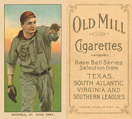 1909 White Borders Old Mill Waddell, St. Louis Amer. #494 Baseball Card