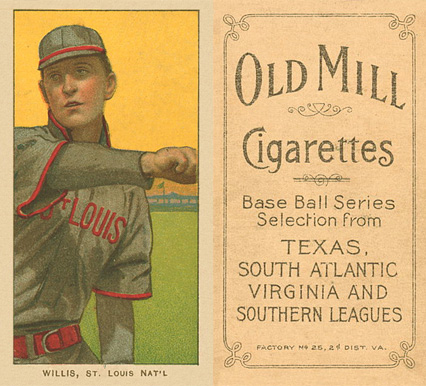 1909 White Borders Old Mill Willis, St. Louis Nat'L #514 Baseball Card
