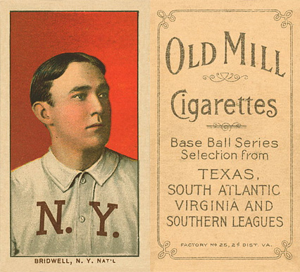 1909 White Borders Old Mill Bridwell, N.Y. Nat'L #54 Baseball Card