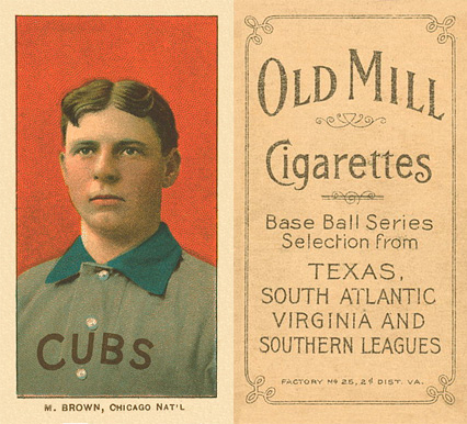 1909 White Borders Old Mill Brown, Chicago Nat'L #59 Baseball Card
