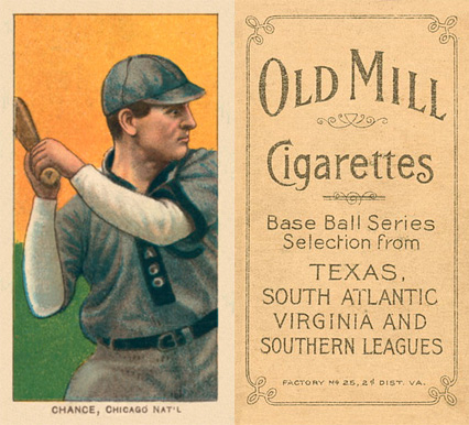1909 White Borders Old Mill Chance, Chicago Nat'L #77 Baseball Card