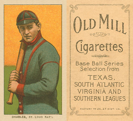 1909 White Borders Old Mill Charles, St. Louis Nat'L #81 Baseball Card