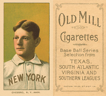 1909 White Borders Old Mill Chesbro, N.Y. Amer. #87 Baseball Card