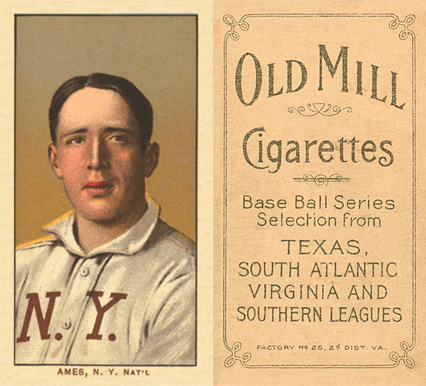 1909 White Borders Old Mill Ames, N.Y. Nat'l #9 Baseball Card