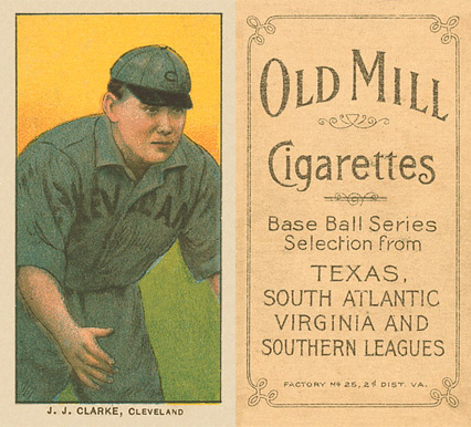 1909 White Borders Old Mill J.J. Clarke, Cleveland #93 Baseball Card