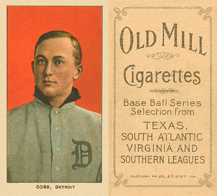 1909 White Borders Old Mill Cobb, Detroit #96 Baseball Card