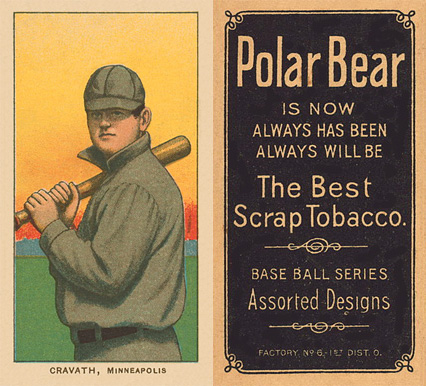 1909 White Borders Polar Bear Cravath, Minneapolis #110 Baseball Card