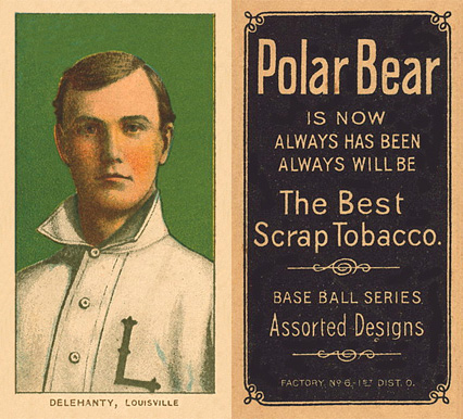 1909 White Borders Polar Bear Delahanty, Louisville #123 Baseball Card