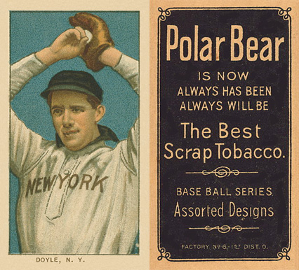 1909 White Borders Polar Bear Joe Doyle, N.Y. #148 Baseball Card