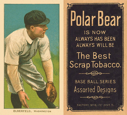 1909 White Borders Polar Bear Elberfeld, Washington #162 Baseball Card