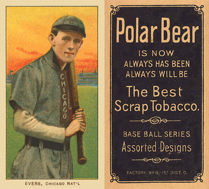 1909 White Borders Polar Bear Evers, Chicago Nat'L #167 Baseball Card