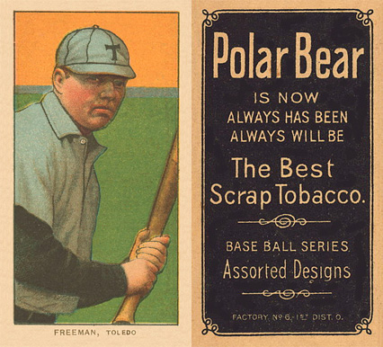 1909 White Borders Polar Bear Freeman, Toledo #179 Baseball Card