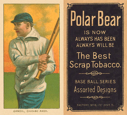 1909 White Borders Polar Bear Gandil, Chicago Amer. #183 Baseball Card