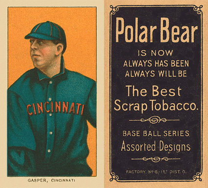 1909 White Borders Polar Bear Gasper, Cincinnati #186 Baseball Card