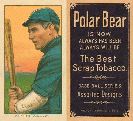 1909 White Borders Polar Bear Griffith, Cincinnati #195 Baseball Card