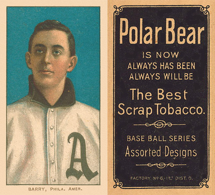 1909 White Borders Polar Bear Barry, Phila. Amer. #20 Baseball Card