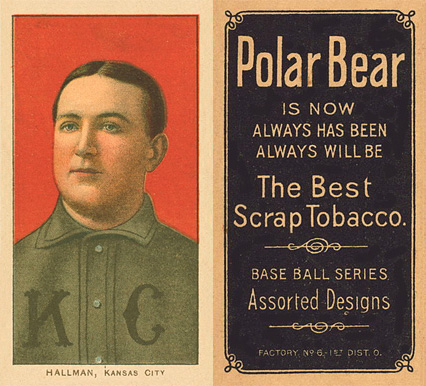 1909 White Borders Polar Bear Hallman, Kansas City #202 Baseball Card