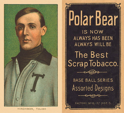 1909 White Borders Polar Bear Hinchman, Toledo #214 Baseball Card