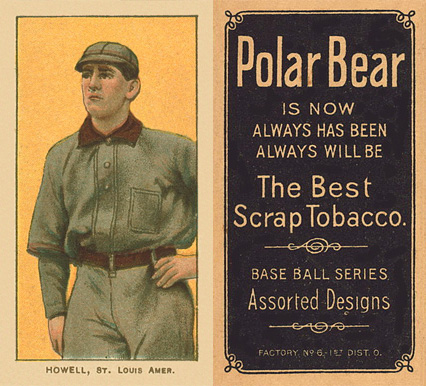 1909 White Borders Polar Bear Howell, St. Louis Amer. #222 Baseball Card