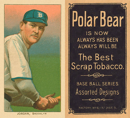 1909 White Borders Polar Bear Jordan, Brooklyn #242 Baseball Card