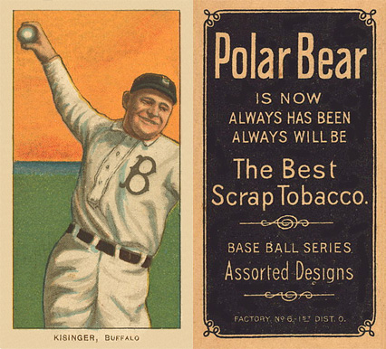 1909 White Borders Polar Bear Kisinger, Buffalo #254 Baseball Card