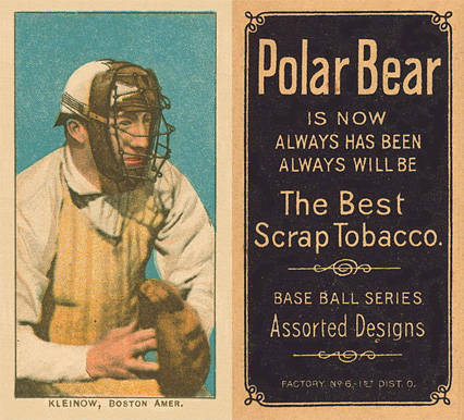 1909 White Borders Polar Bear Kleinow, Boston Amer. #255 Baseball Card
