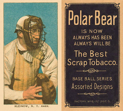 1909 White Borders Polar Bear Kleinow, N.Y. Amer. #256 Baseball Card