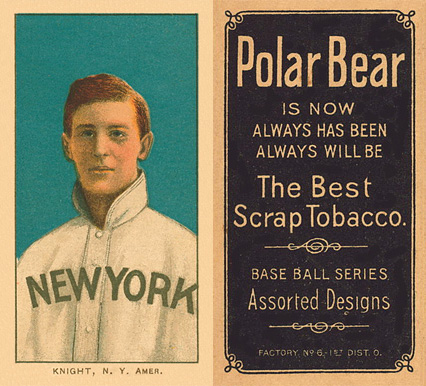 1909 White Borders Polar Bear Knight, N.Y. Amer. #260 Baseball Card