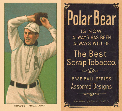 1909 White Borders Polar Bear Krause, Phila. Amer. #264 Baseball Card