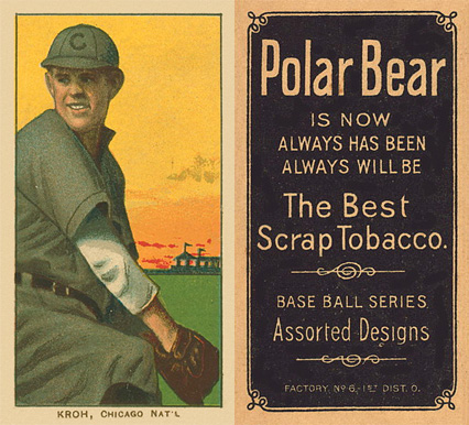 1909 White Borders Polar Bear Kroh, Chicago Nat'L #266 Baseball Card