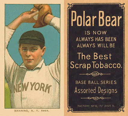 1909 White Borders Polar Bear Manning, N.Y. Amer. #302 Baseball Card