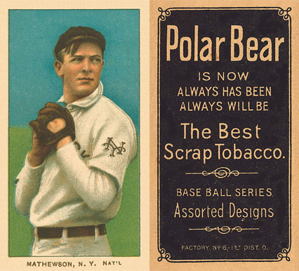 1909 White Borders Polar Bear Mathewson, N.Y. Nat'L #307 Baseball Card