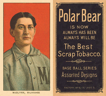 1909 White Borders Polar Bear McGlynn, Milwaukee #319 Baseball Card