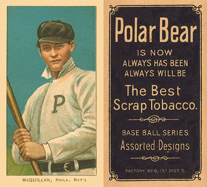 1909 White Borders Polar Bear McQuillan, Phila. Nat'L #329 Baseball Card