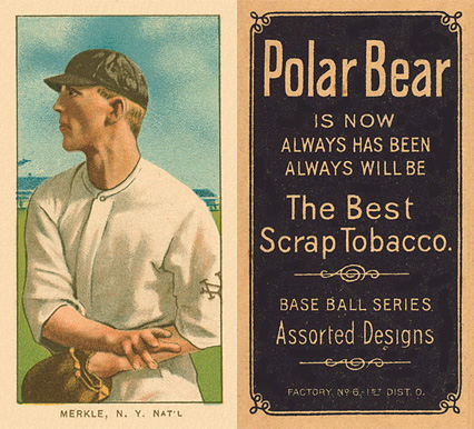 1909 White Borders Polar Bear Merkle, N.Y. Nat'L #331 Baseball Card