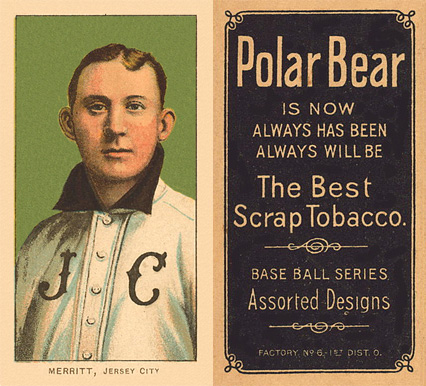 1909 White Borders Polar Bear Merritt, Jersey City #332 Baseball Card