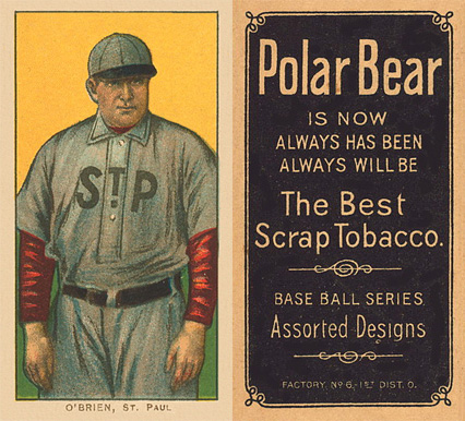 1909 White Borders Polar Bear O'Brien, St. Paul #363 Baseball Card