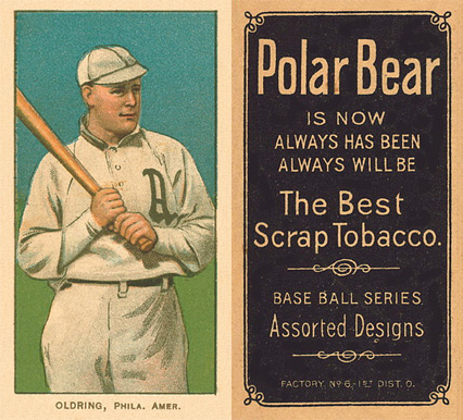 1909 White Borders Polar Bear Oldring, Phila. Amer. #366 Baseball Card