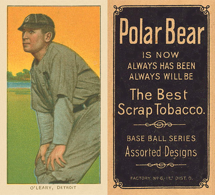 1909 White Borders Polar Bear O'Leary, Detroit #368 Baseball Card