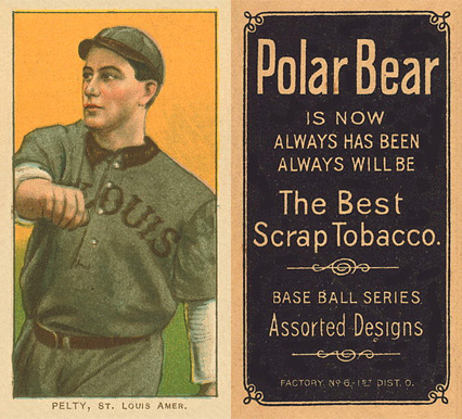 1909 White Borders Polar Bear Pelty, St. Louis Amer. #384 Baseball Card