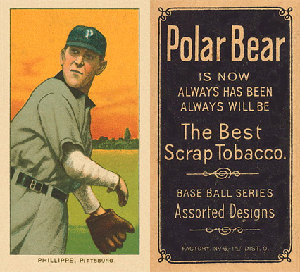 1909 White Borders Polar Bear Phillippe, Pittsburgh #393 Baseball Card