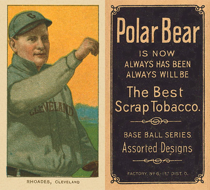 1909 White Borders Polar Bear Rhoades, Cleveland #410 Baseball Card