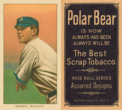 1909 White Borders Polar Bear Rucker, Brooklyn #417 Baseball Card