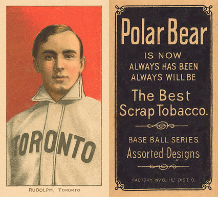 1909 White Borders Polar Bear Rudolph, Toronto #418 Baseball Card