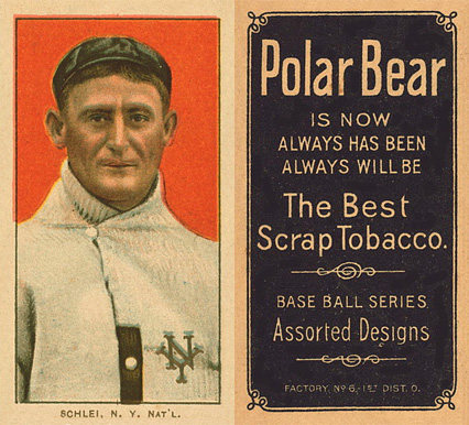 1909 White Borders Polar Bear Schlei, N.Y. Nat'L #426 Baseball Card