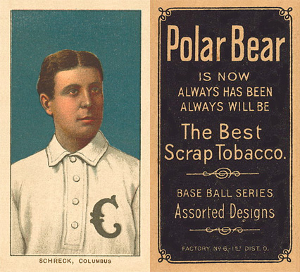 1909 White Borders Polar Bear Schreck, Columbus #429 Baseball Card