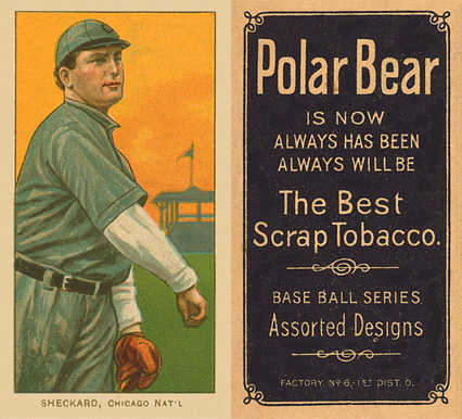 1909 White Borders Polar Bear Sheckard, Chicago Nat'L #442 Baseball Card