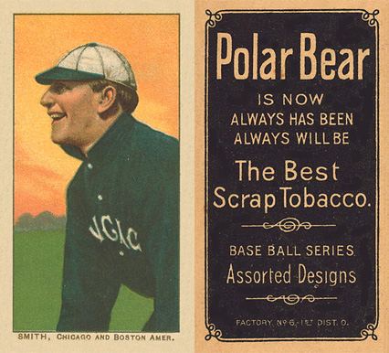 1909 White Borders Polar Bear Smith, Chicago and Boston Amer. #449 Baseball Card