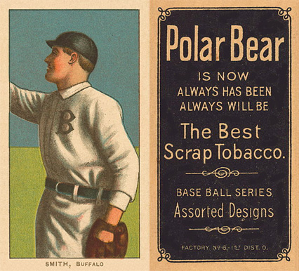 1909 White Borders Polar Bear Smith, Buffalo #451 Baseball Card