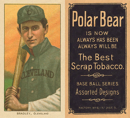 1909 White Borders Polar Bear Bradley, Cleveland #46 Baseball Card